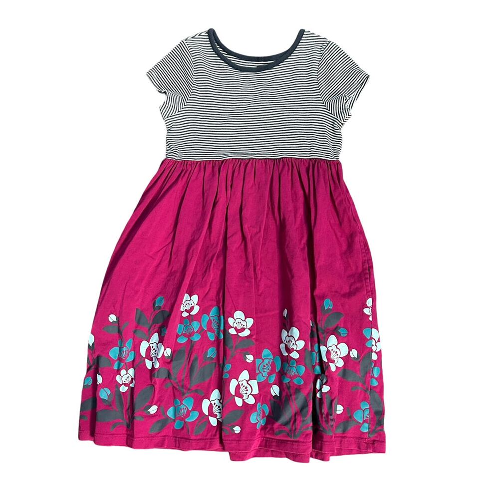 Tea Collection Girls' Pink Floral Stripe Dress